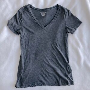Gray V-neck Tee